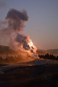 Yellowstone National Park Visitors Guide Old Faithful Sunrise