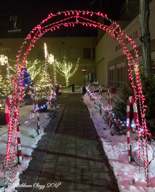 Viewing Christmas Lights in Idaho Falls Civitan Park 2 Pebble